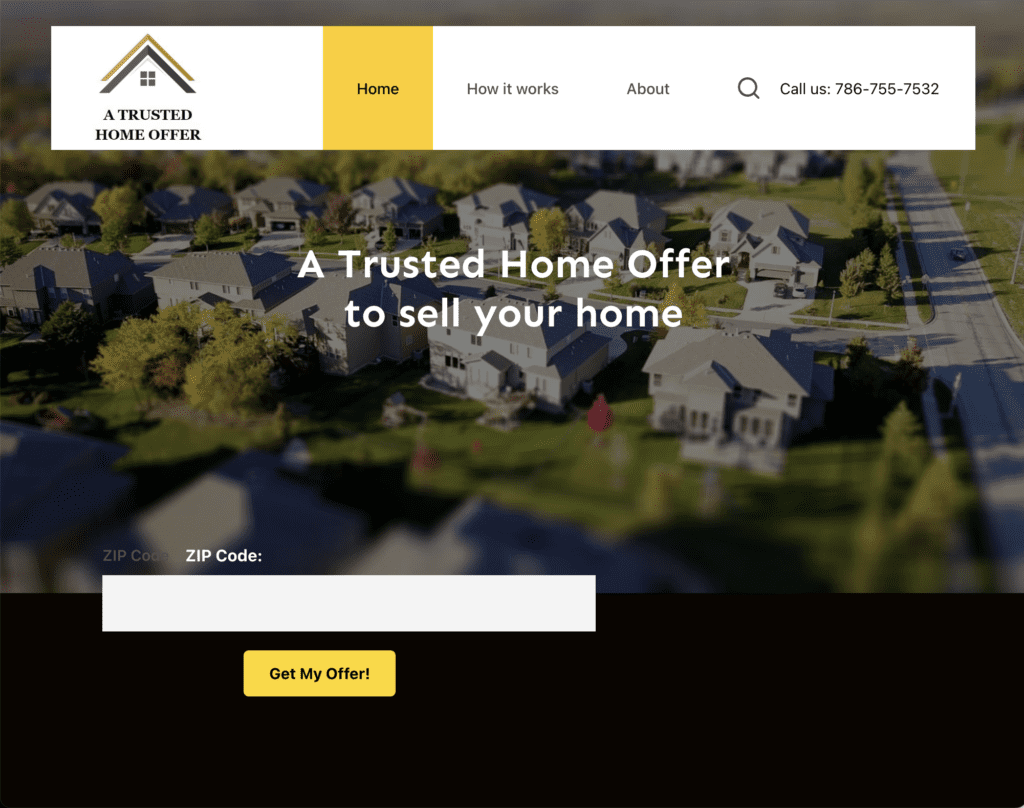 A Trusted Home Offer website preview Website Design Examples