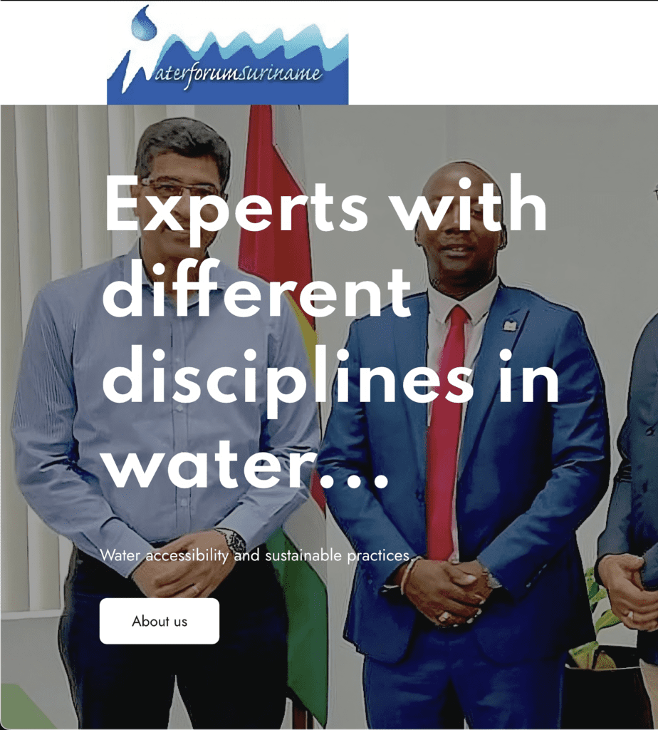Waterforum Suriname website preview Website Design Examples